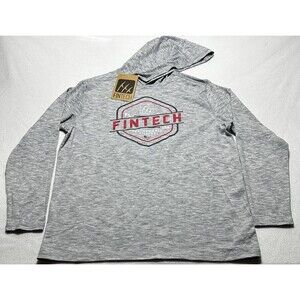 Fintech USA Fishing Coastal Performance UV Hoodie Gray Mens Size Small NWT New